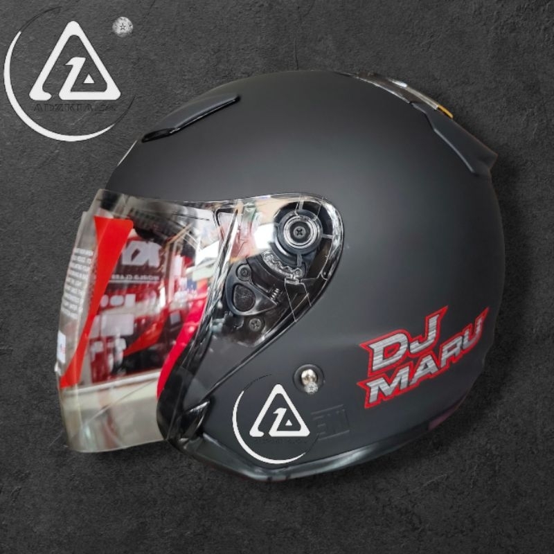 HELM KYT DJ MARU POLOS HITAM DOFF | HELM HALF FACE | READY SIZE JUMBO XXL