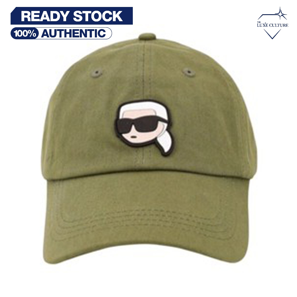Karl Lagerfeld Logo Ikonik Recycled Olive Cap / Topi Branded Original
