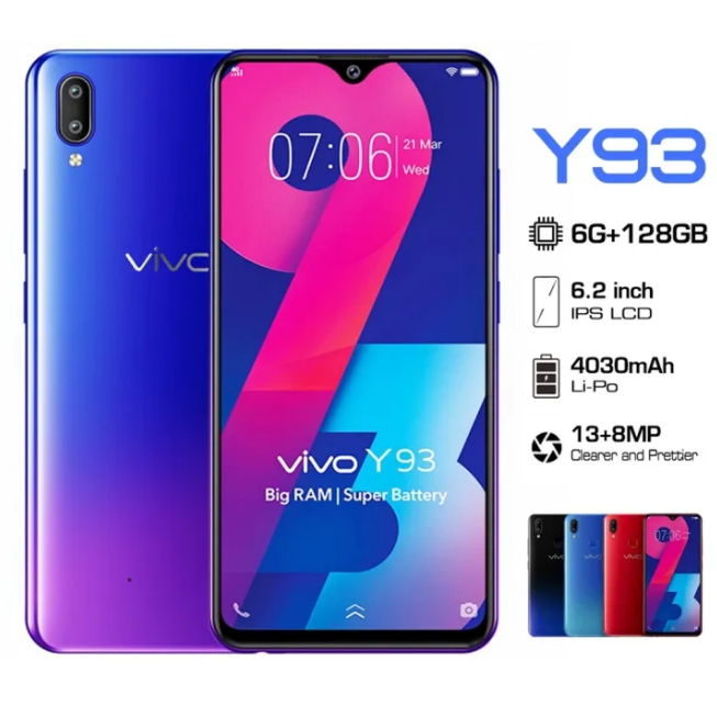VIVO Y93 ram 6 128GB Smartphone 13MP+8MP HD KAMERA Original Garansi Resmi 100% ram besar 6/128
