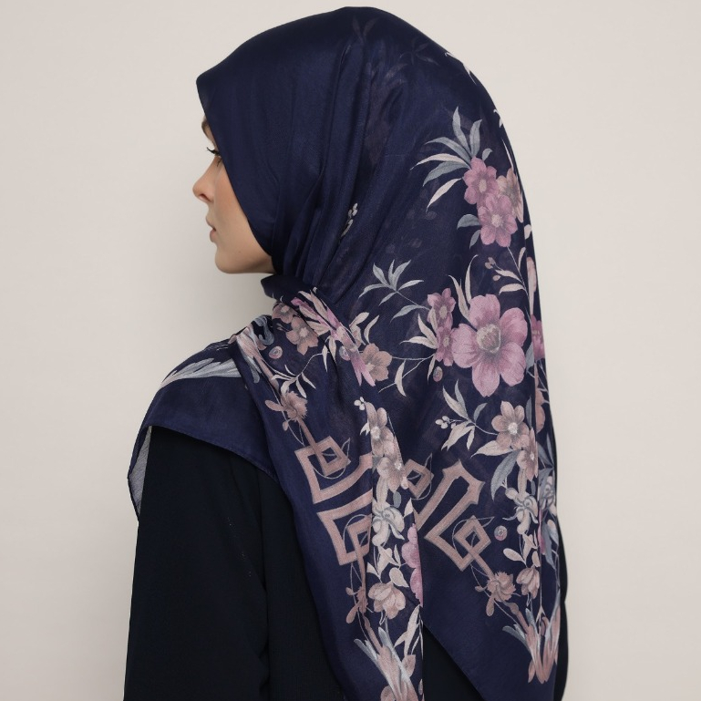 NAVY Series  Miss Color Voile Scarf Ultrafine Polyspun - Hijab Size 120*120 cm-4