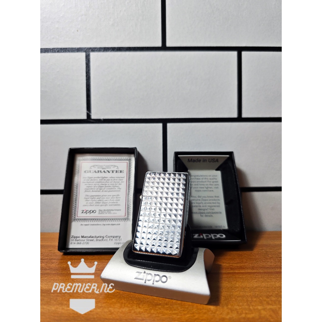 ZIPPO SLIM SERIES DIAMOND SILVER ORIGINAL MADE IN USA