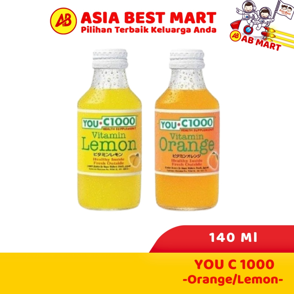 

YOU C 1000 ORANGE/LEMON/MANGO 140 Ml / ORANGE WATER 500 ML Minuman Vitamin C Botol