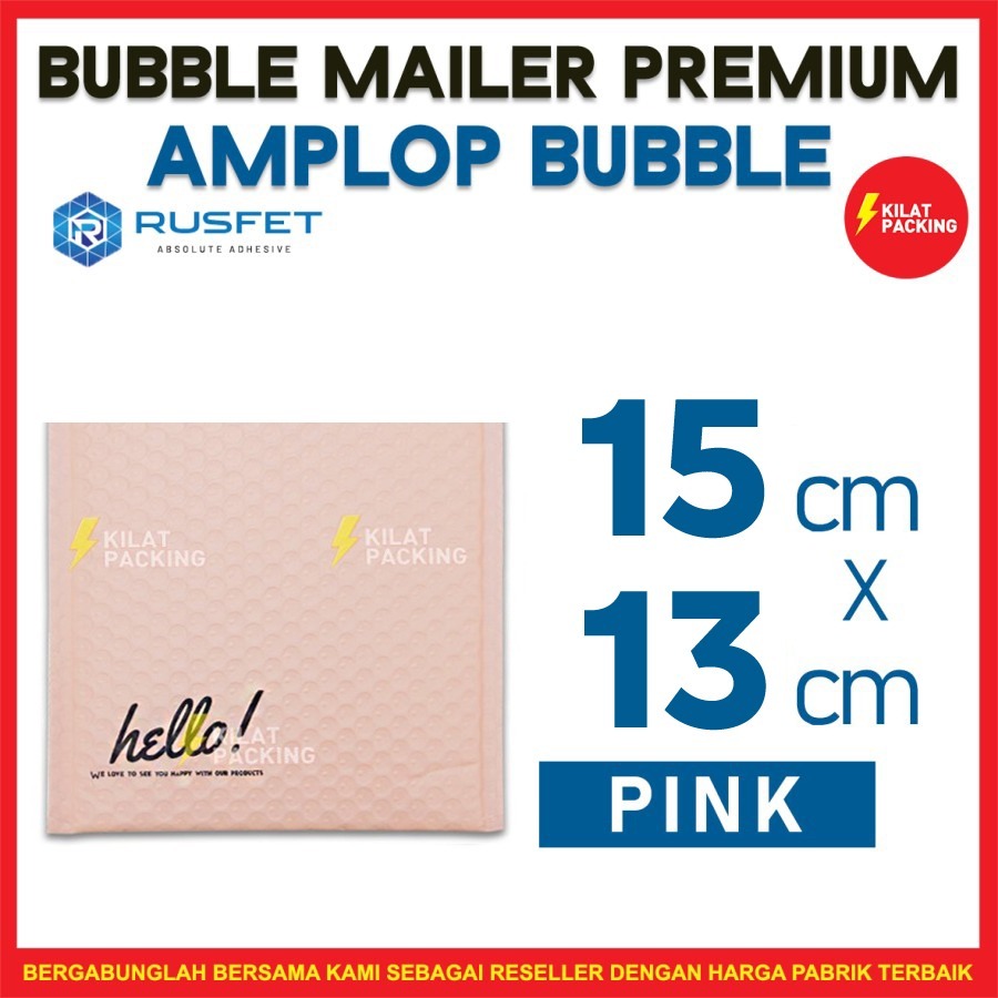 

AMPLOP BUBBLE 15X16CM - BUBBLE MAILER - BUBBLE PACKING HELLO PREMIUM TERMURAH PINK