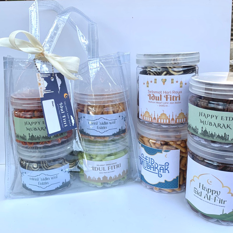 

Hampers Lebaran Tas Mika isi 4 dan Isi 2 Snack Murah Berkualitas / Parsel Lebaran / Kado Hadiah Lebaran - Faiqah