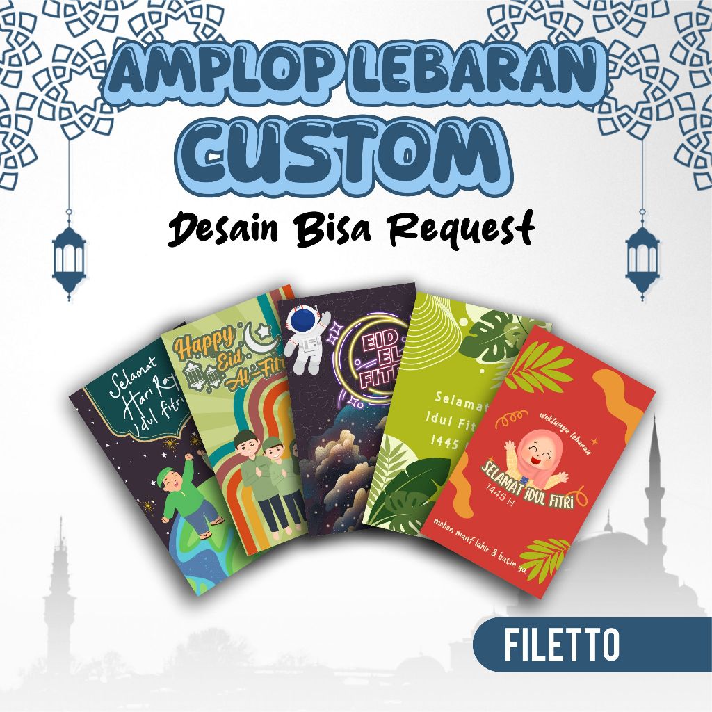 

Amplop Lebaran Idul Fitri 2024 Estetik Unik Custom Art Paper 12 pcs