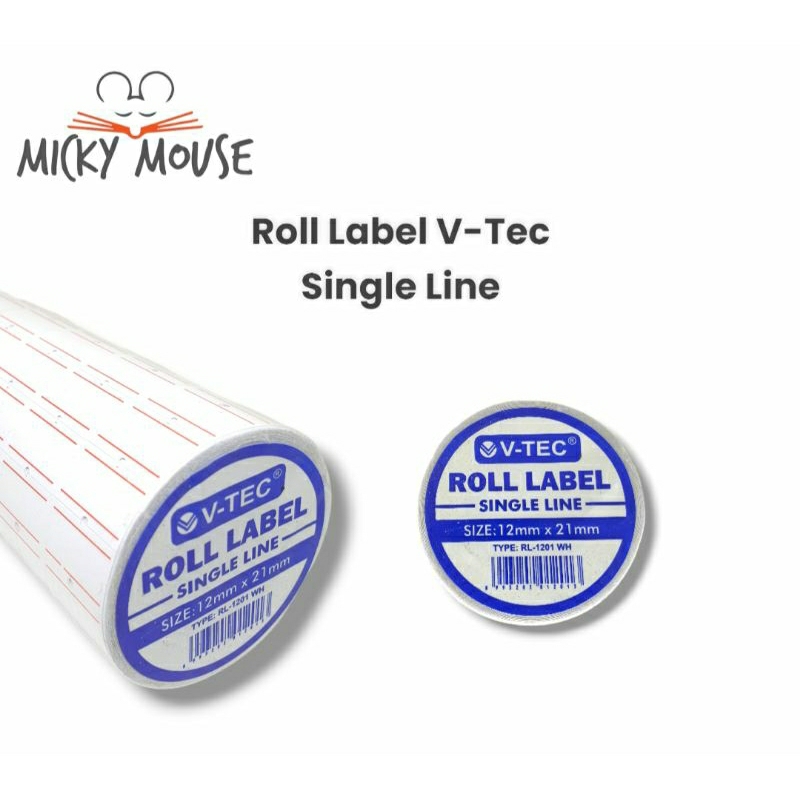 

V-TEC Price Label 1 Line Putih / Label Harga 1 Baris Putih 1 Roll / isi 10 PCS
