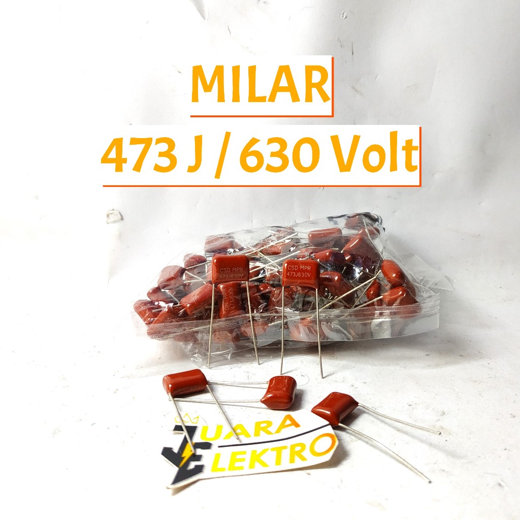 Capasitor Milar 473J / 630V Merah | Kapasitor Milar 473 J / 630 Volt