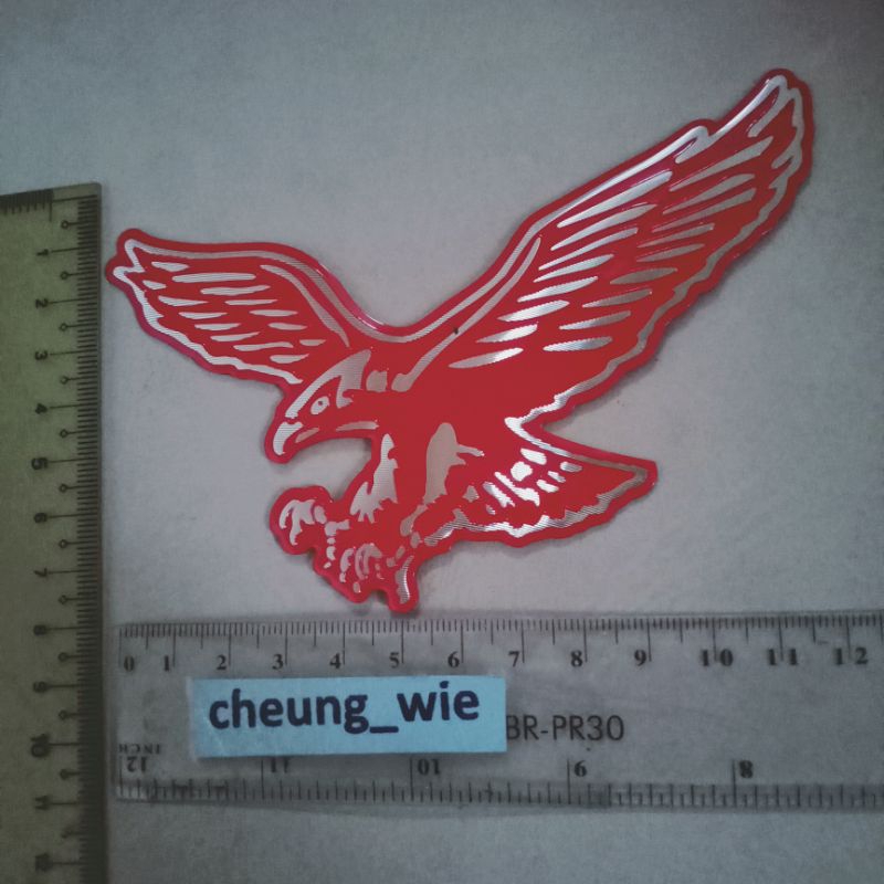 Stiker emblem Burung eagle elang merah model plat 1bh