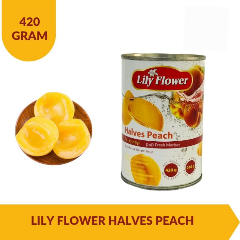 

Buah Peach Persik dalam Sirup Lily Flower Peach Halves in Syrup 420g