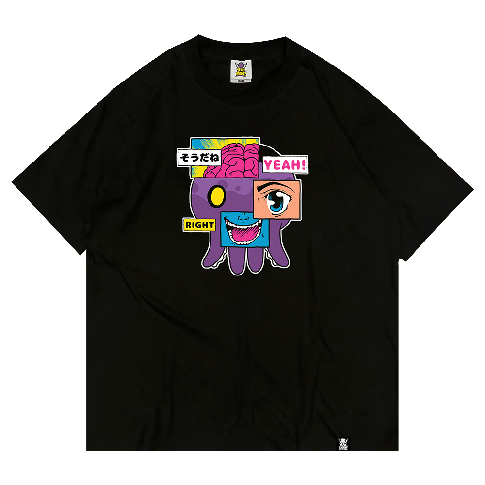 YEAH RIGHT Pasadena T shirt Black - Kaos Hitam Cotton Combed 24s Unisex