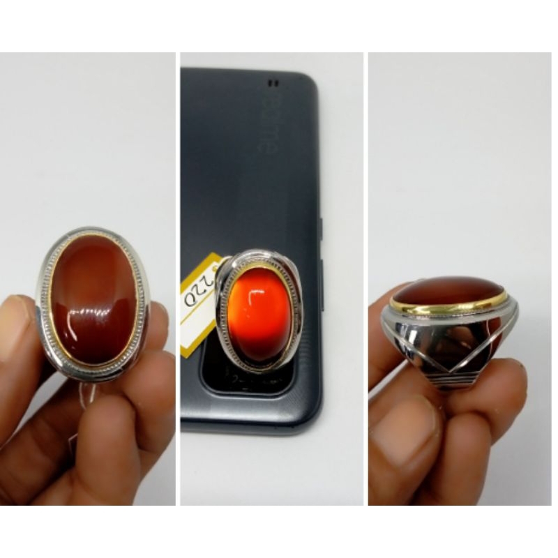 Akik madu ring monel