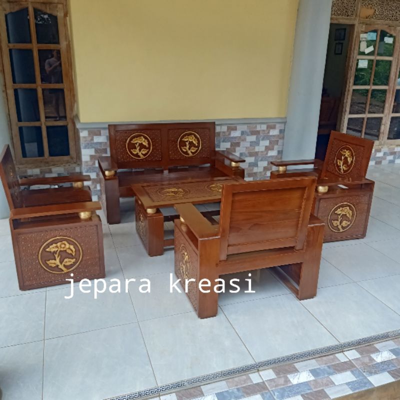kursi ruang tamu minimalis kayu jati Jepara, set kursi ruang tamu minimalis kayu jati