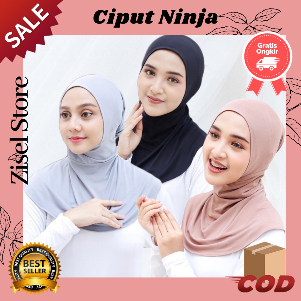 Ciput Ninja Resleting / Ciput Premium Antem Daleman Hijab Bandana