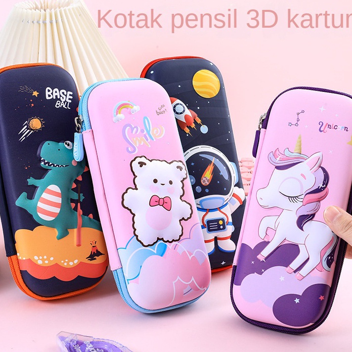 

77 PuluzKotak alat tulis 3D kartun kotak pensil multifungsi hadiah anakanak untuk anak lakilaki dan perempuan tas pensil kapasitas besar grosir