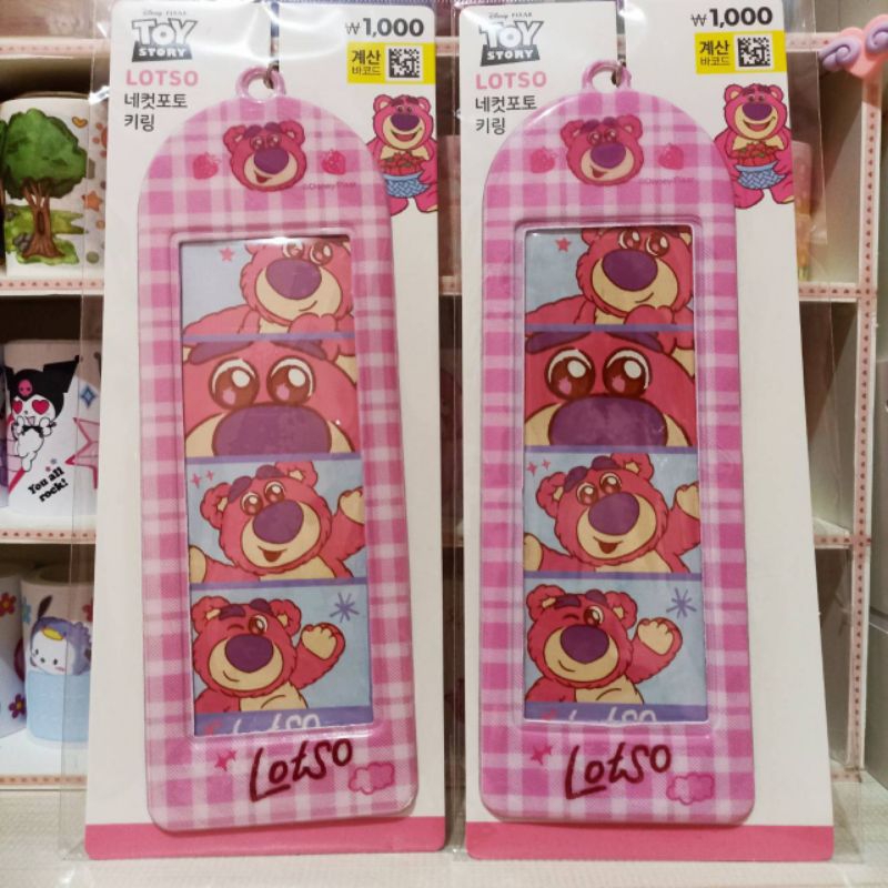 [Ori Daiso] Photostrip 4Cut Gantungan/ Cahol Lotso/ Card Holder Photostrip Holder Keychain Keyring