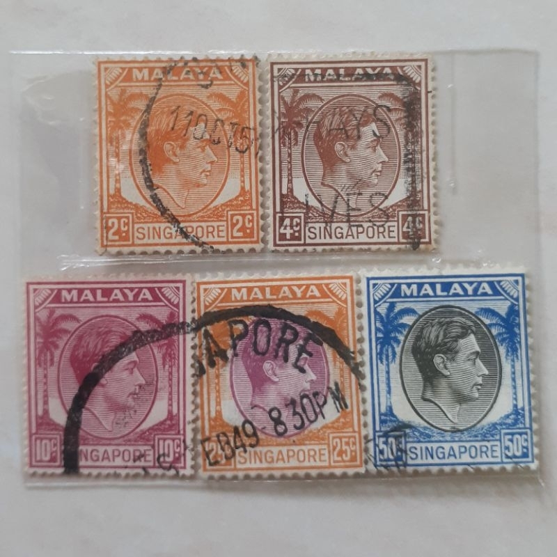 

(A) Perangko Singapura (Malaya) King George VI (1948-1952) Tahun 1948-1952 set 5pcs