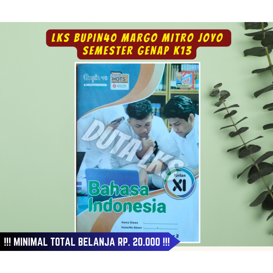 Buku LKS BUPIN 40 MARGO MITRO JOYO Bahasa Indonesia Kelas 11 Semester Genap k13 2023 - 2024
