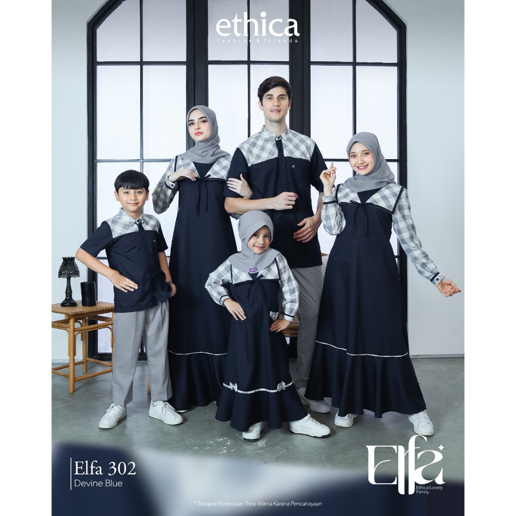 Sarimbit Keluarga Muslim Ethica Elfa 302 Devine Blue