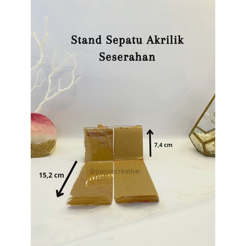 display sepatu akrilik untuk hiasan hantaran seserahan stand dudukan sandal sepatu hantaran
