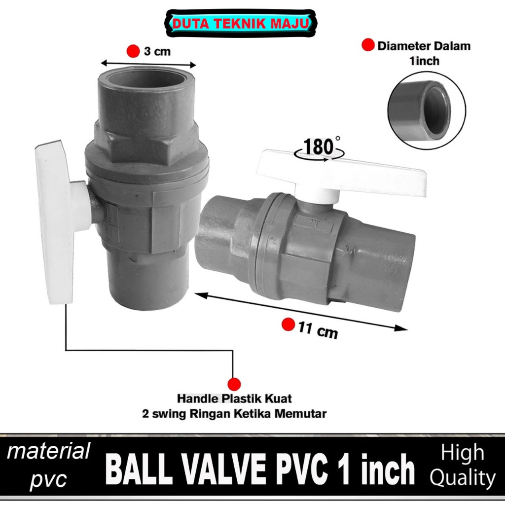 Ball Valve Ballvalve Pvc 1 Inch / Stop Kran Pvc 1" inch