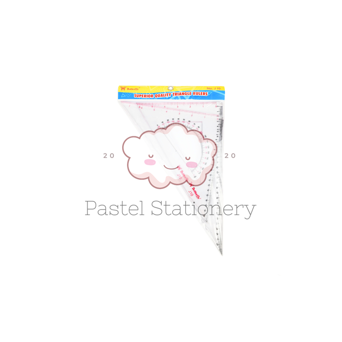 

Penggaris Segitiga Set Plastik Butterfly J-10 - Plastic Ruler Set J10