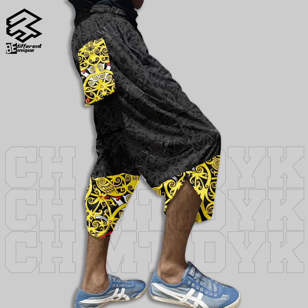Celana Harem Casual 3D Unisex Dewasa Motif Fullprint 3R Motif KALIMANTAN BATIK ( CH Dayak )