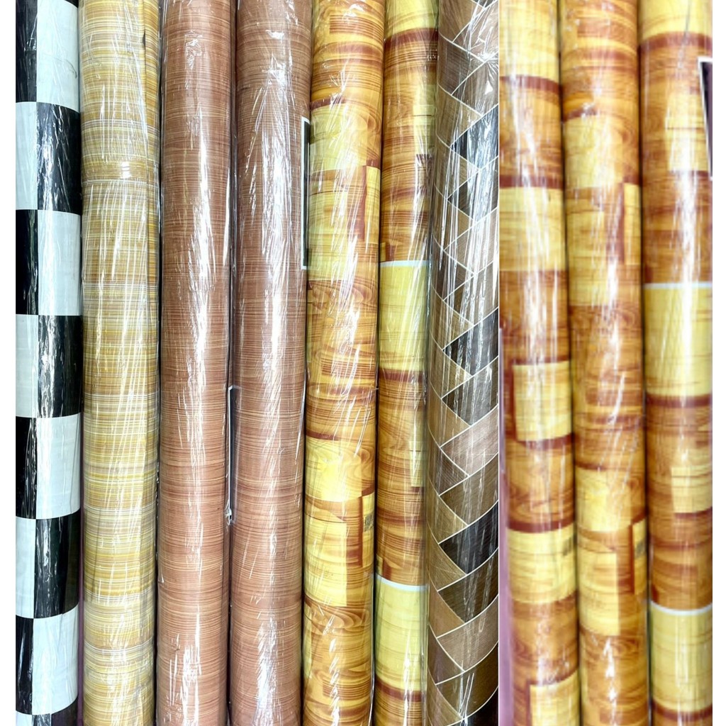 KARPET LANTAI 1 ROLL PLASTIK VYNIL MOTIF KAYU CATUR KOTAK HITAM PUTIH 1 ROLL KARPET PLASTIK VYNIL GA