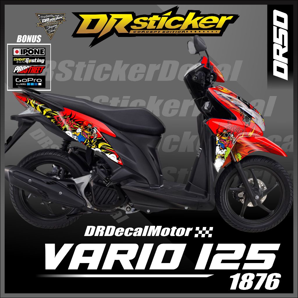 Decal Sticker Aksesoris Motor Stiker Decal Full Body Scoopy Minion Zombie Keren Sticker