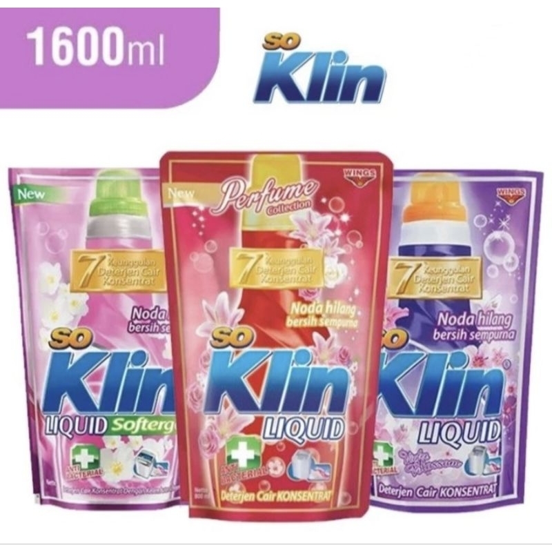 So Klin Liquid Deterjen 1,6 L / Deterjen Pewangi So Klin Liquid 1,6 / Deterjen Cair / Deterjen