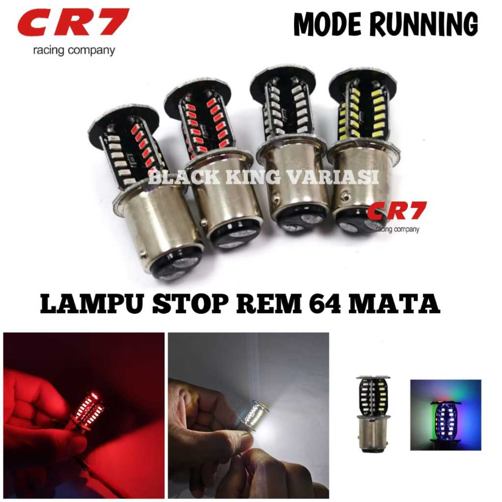 Lampu Stop Rem 64 Mata Led Flash Kedip Lampu Rem Motor Running Universal Lampu Stop Running 64 Mata 