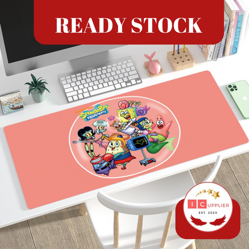 [ORI] Icupplier Premium Mouse Pad Gaming 80x30cm ketebalan 3mm Motif Spongebob Squarepants Patrick L