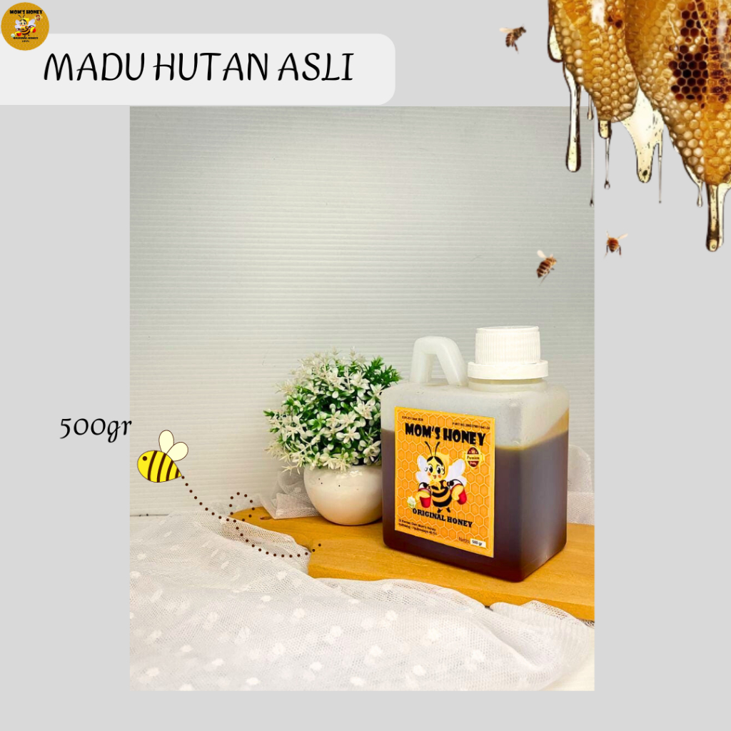 

Madu Murni Asli Mom's Honey [500 gram] Atasi Maag & Asam Lambung 100% Halal