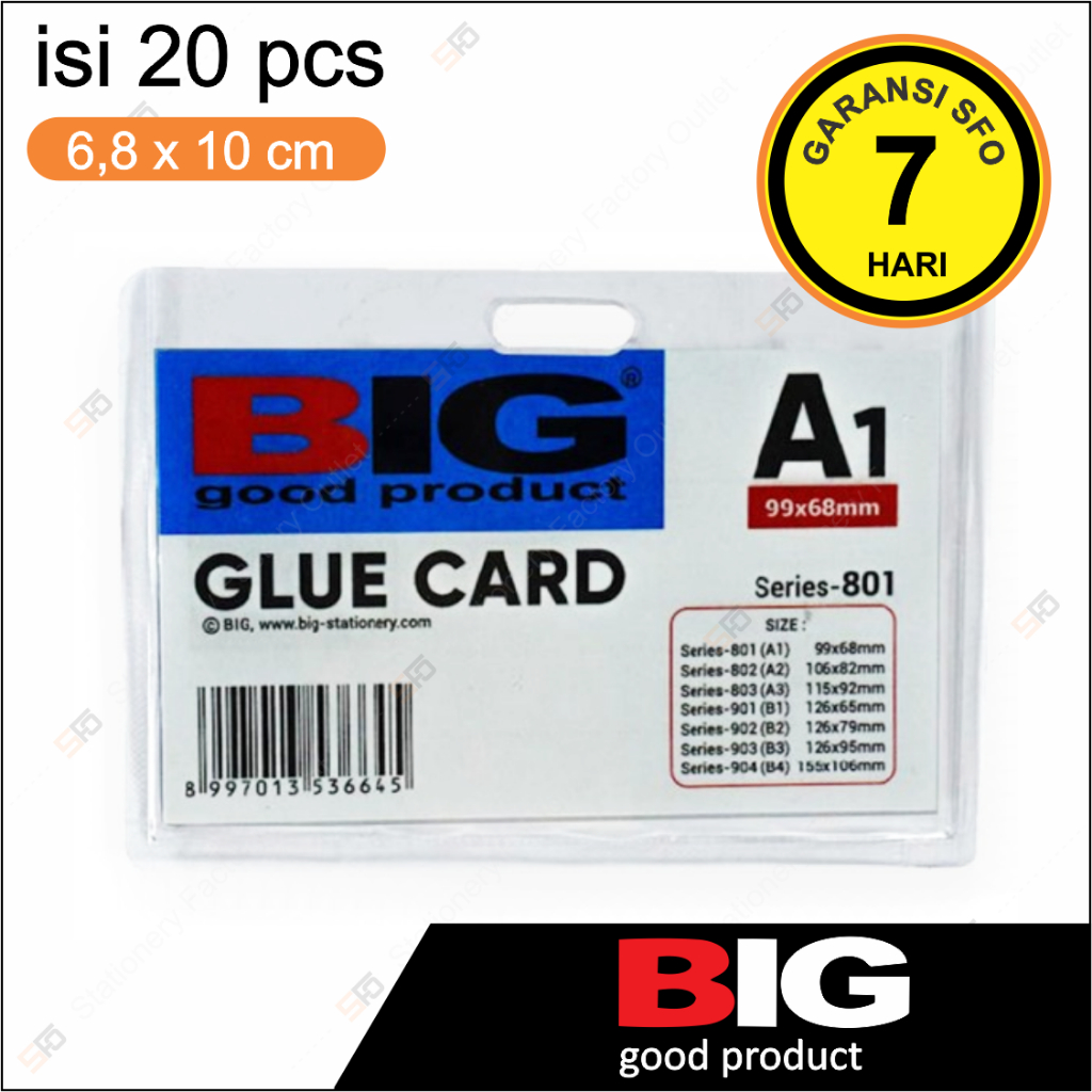 

ID Card Mika Big A1 isi 20 - 99mm x 68mm - Name Tag Glue Card Holder - SFO Semarang Official