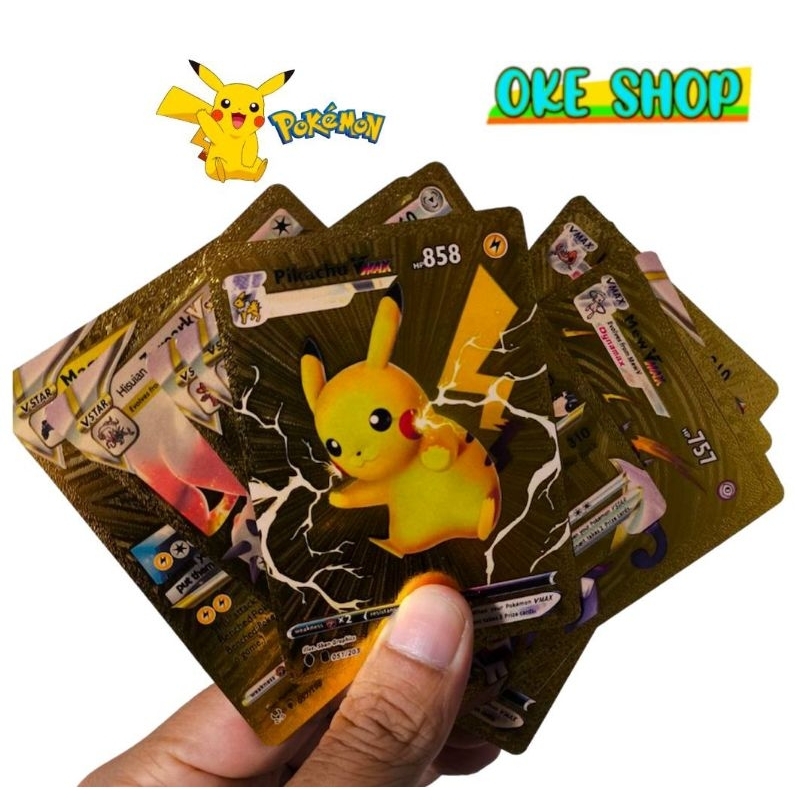 KARTU POKEMON GOLD EMAS ORIGINAL ASLI BAHAN METAL