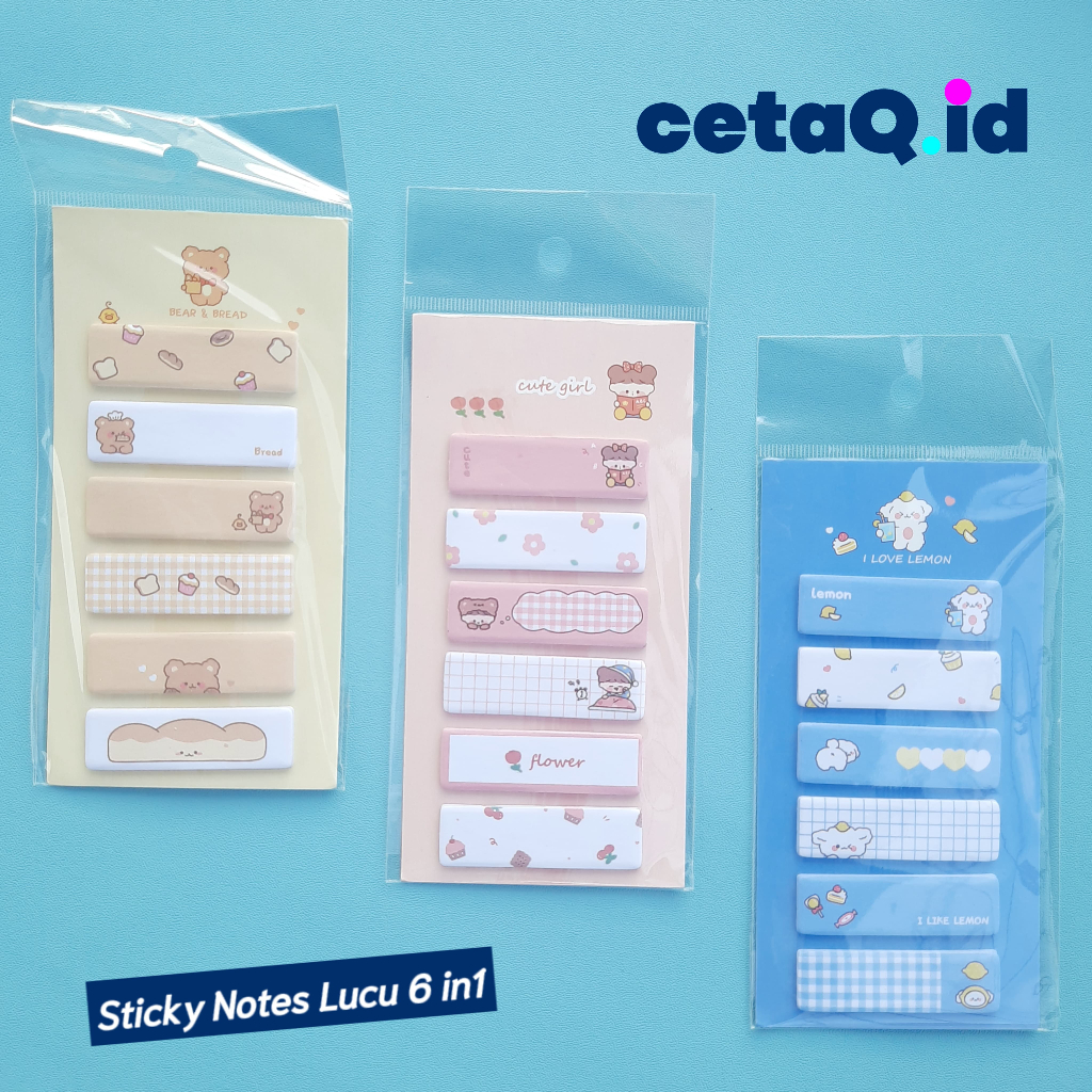 

Sticky Notes Lucu 6in1 Karakter [120 lbr] Tempelan Kertas READY STOCK