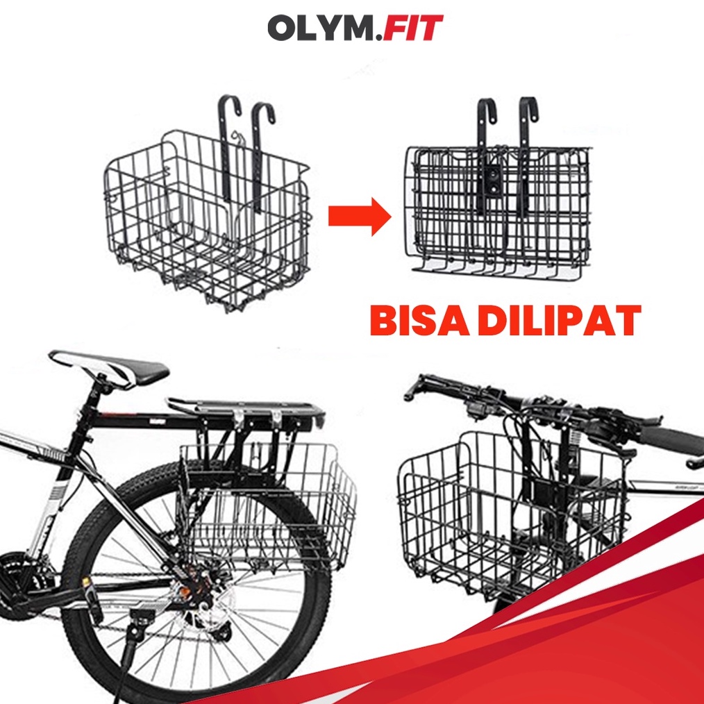 Terlaris Today Keranjang Sepeda Lipat Foldable Basket Untuk Sepeda Dewasa MTB Seli Lipat Aksesoris Sepeda