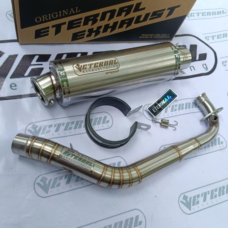 knalpot Racing Eternal Exhaust inlet 38mm Fullset stanlies aerox nmax Vario 125/150 PCX 150 beat Sco