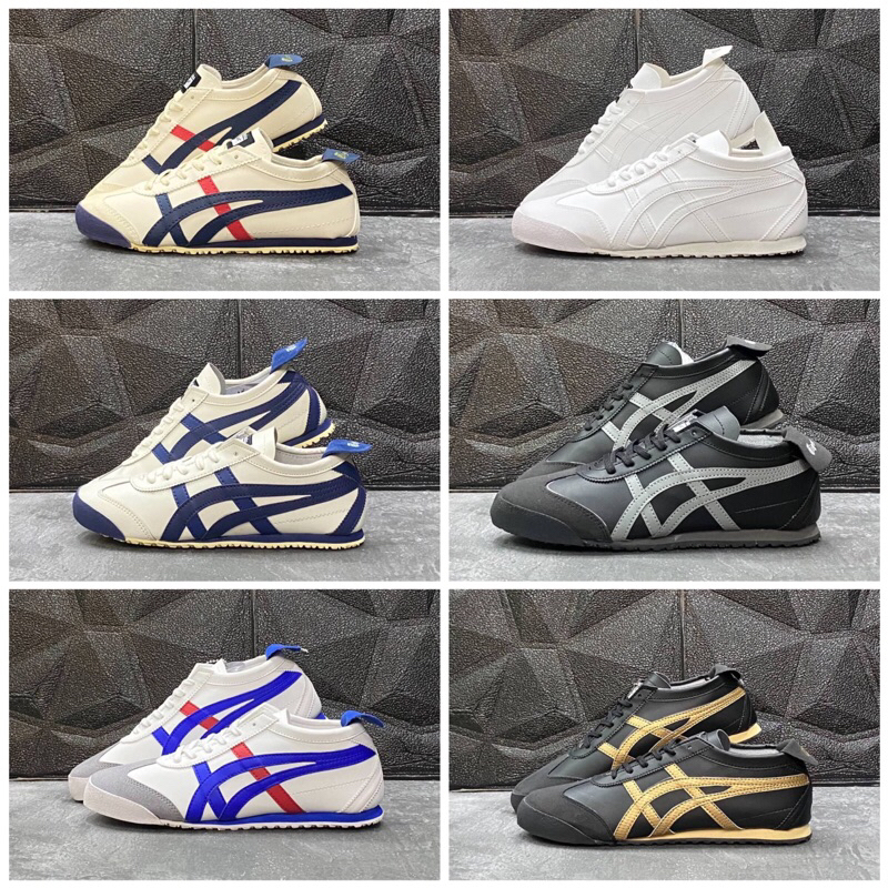 Sepatu Onitsuka Tiger Mexico 66 Pria Wanita Cream Navy Merah Kualitas Premium Quality Grade Original