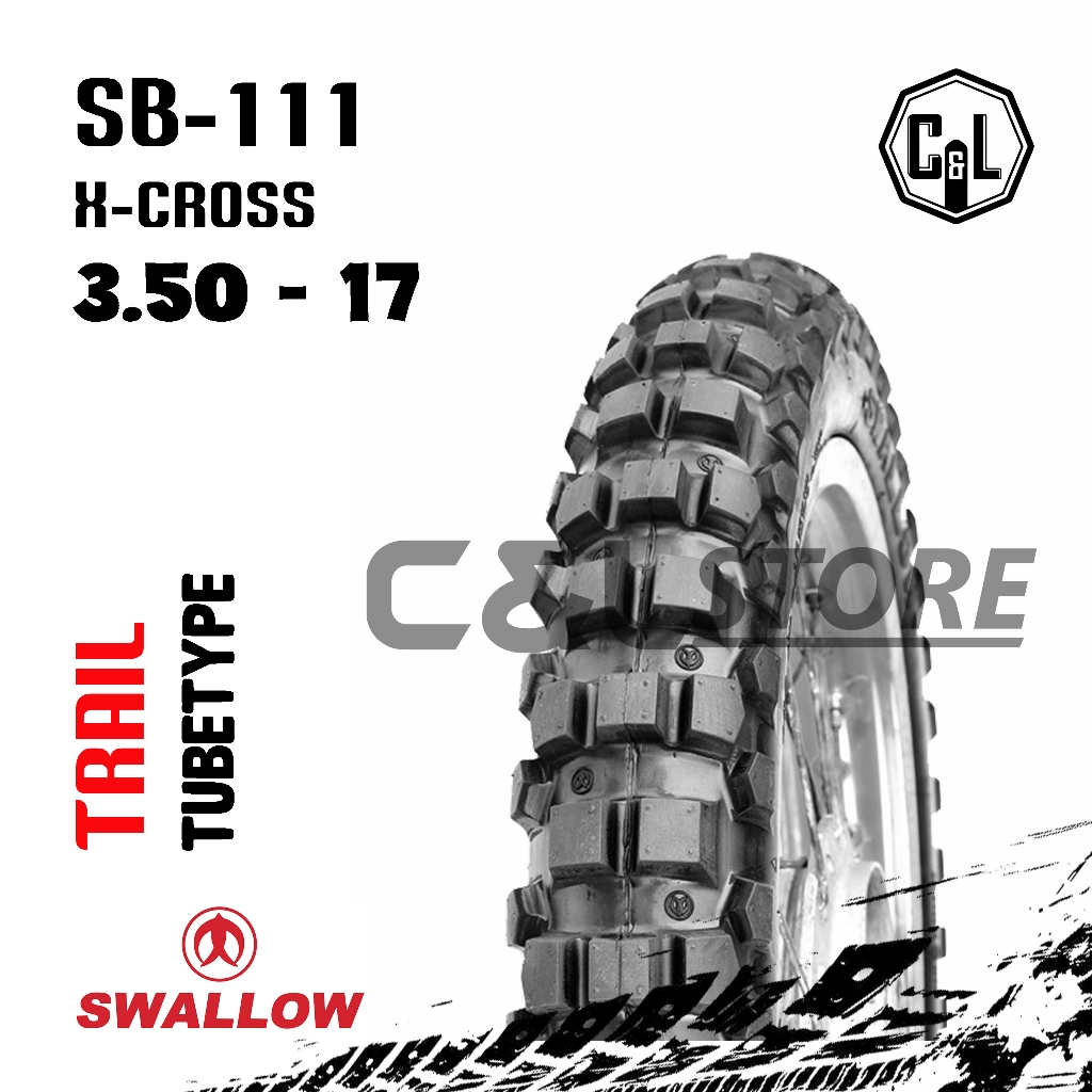 BAN LUAR MOTOR SWALLOW 350-17 RING 17 SB-111 X-CROSS TUBETYPE