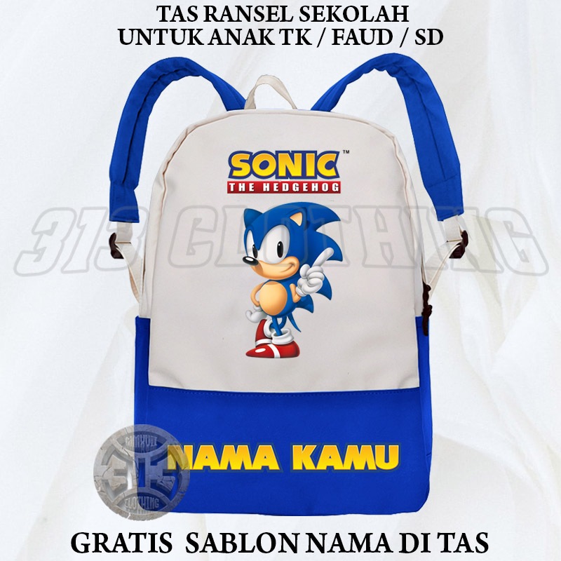 Tas Anak Sonic The Hedgehog / Ransel Tas Anak Sekolah Gambar Sonic The Hedgehog Gratis Nama