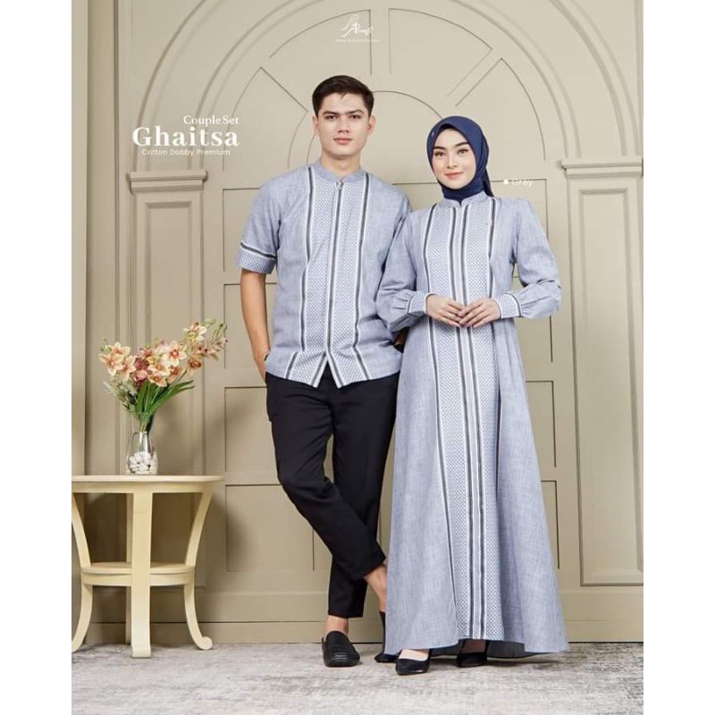GHAITSA COUPLE SET ( DRESS + KEMEJA ) Sarimbit terbaru by arrafi.