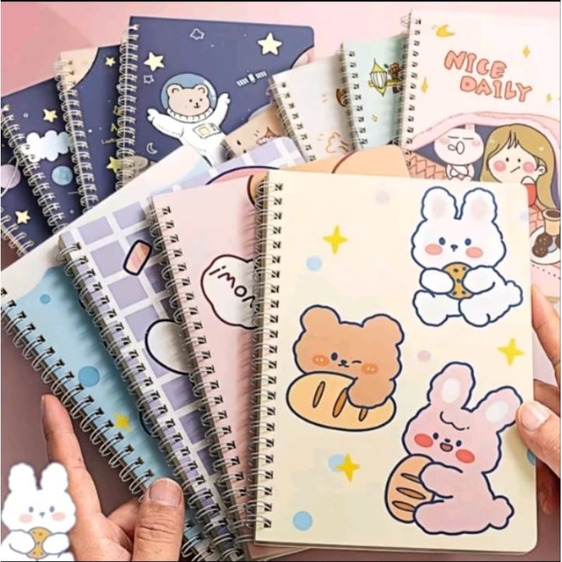 

Buku Tulis A5 / NoteBook Ring Motif / Buku A5 Spiral Isi 60 Lembar / Buku Agenda