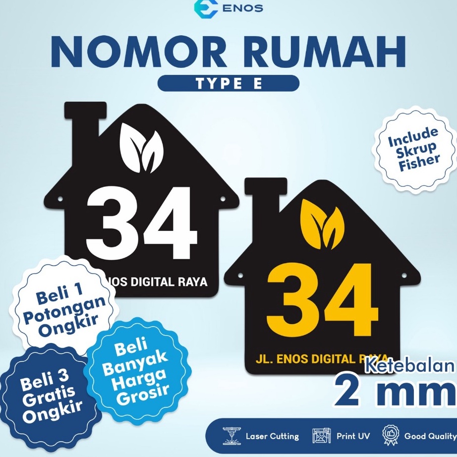 

PROMO MURAH NOMOR RUMAH TYPE E 15 X 15 CM HOTEL KOS VILLA PENGINAPAN FREE DESAIN BAHAN AKRILIK SUPER QUALITY PRINT UV ANTI AIR