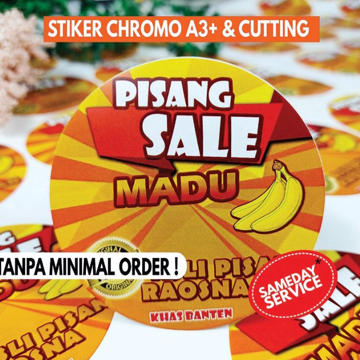 

COD Cetak Stiker Custom A3 Print plus Cutting Stiker Chromo Kromo Design bebas Stiker label produk