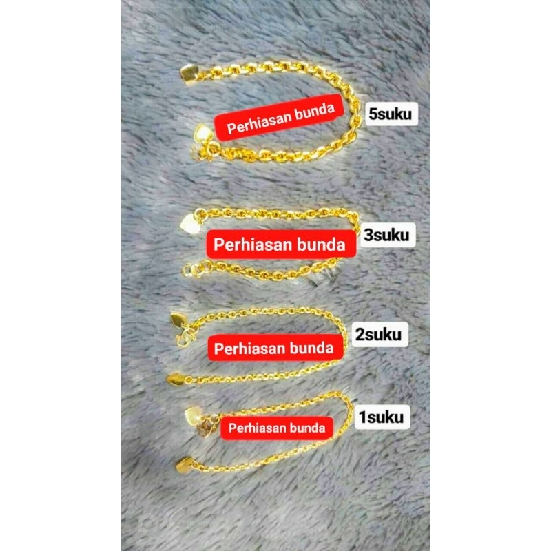 GELANG RANTAI GELANG NORI /GELANG RANTAI MEDAN LAPIS EMAS24K BISA DISEPUH
