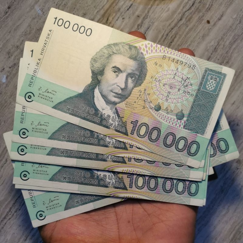 100000 hrvatska dinara Kroasia BARU GRESS