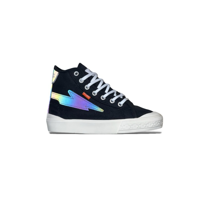 SEPATU XTERNAL STORM RAINBOW HIGH BLACK WHITE