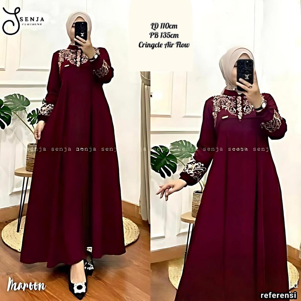 GAMIS SENJA BORDIR CRINKLE AIRFLOW