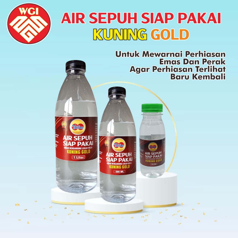 TERBARU Trisan Air Sepuh Siap Pakai Cairan Pembersih Perhiasan Pengkilap Emas 24K Perak Silver Titan