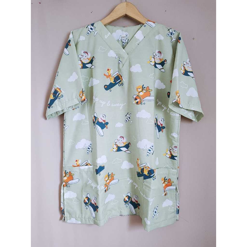 Baju jaga dokter / Baju perawat / Baju KoAs motif karakter